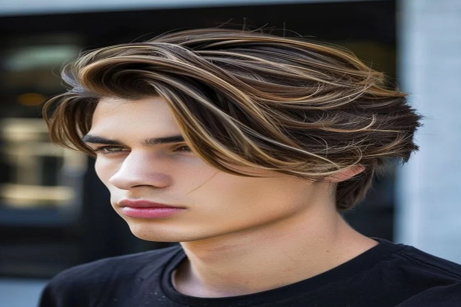 Modern Wolf Cut Men Long Hair