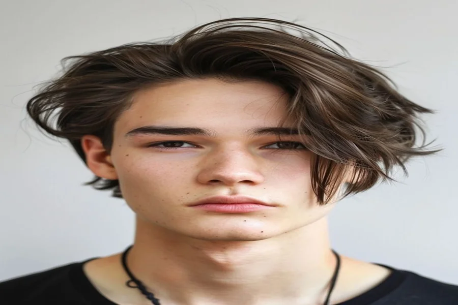 Wolf Cut Men Long Hair